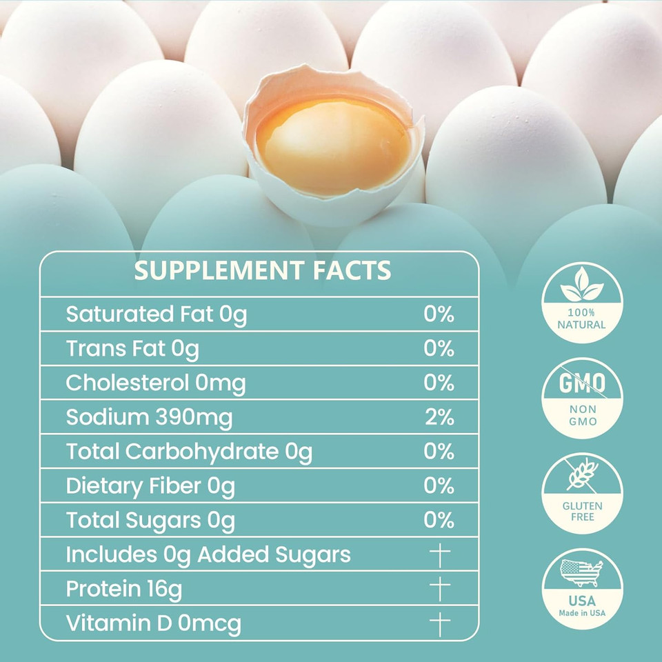 283G Egg White Powder | 10 Oz Egg White Protein Powder | Made In Usa | Gluten-Free | No Antibiotics | Lactose-Free For Baking | Cooking | Desserts