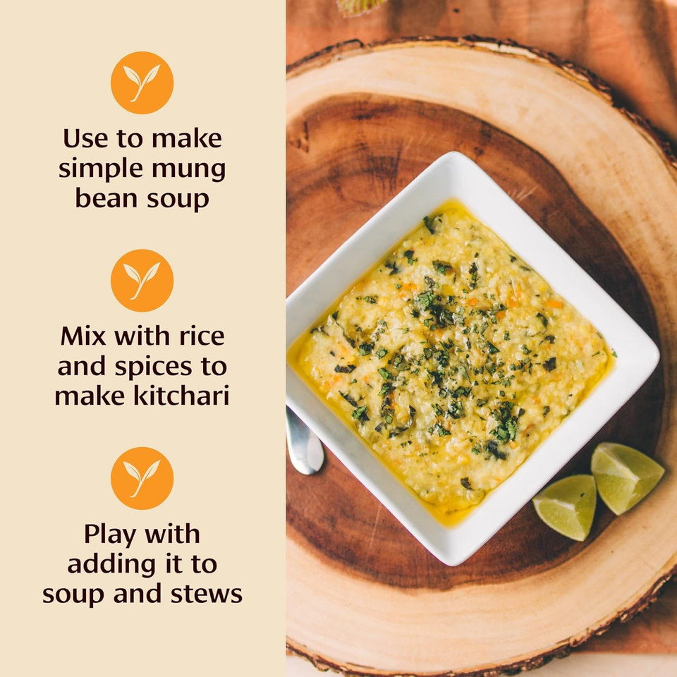 Banyan Botanicals Organic Yellow Mung Dal  Premium Split Mung Beans For Kitchari, Cleansing, And Ayurvedic Recipes  Plant-Based Protein  5 Lb.  Non-Gmo, Gluten Free, Vegan