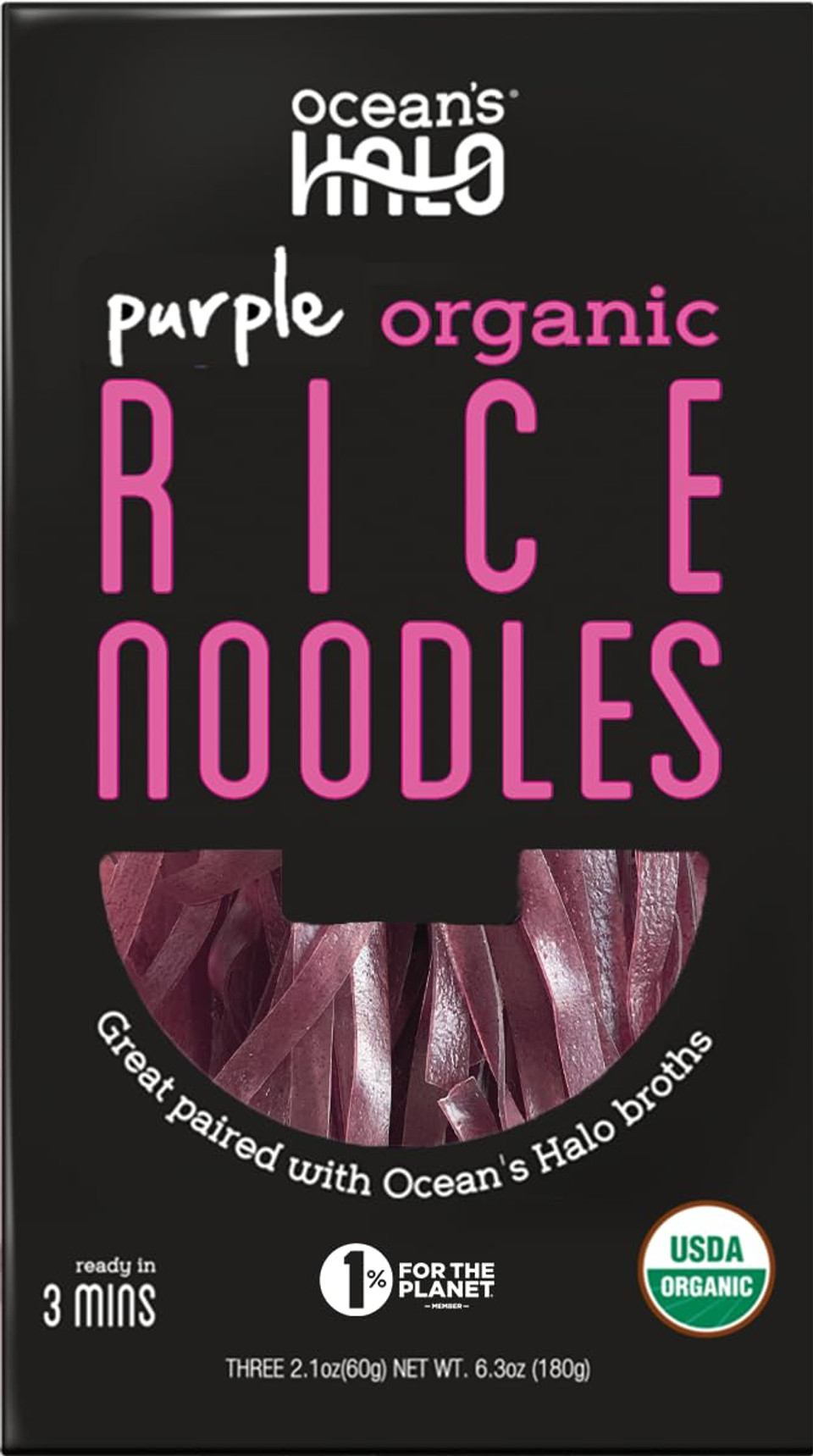 Ocean'S Halo Purple Rice Noodles, Organic, Vegan, Gluten-Free Ingredients, 6.3 Oz