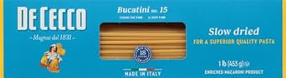 De Cecco Semolina Pasta Bucatini No.15, 1 Lb, 16 Oz