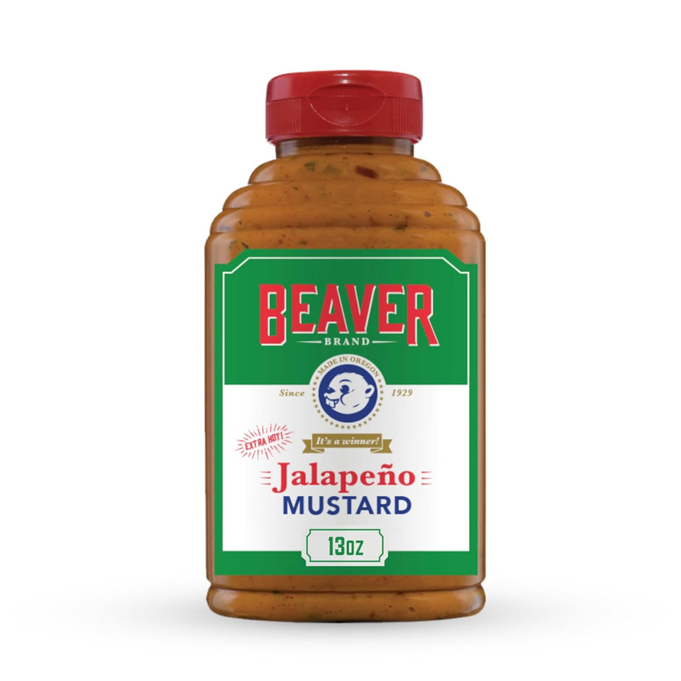 Beaver Extra Hot Jalapeno Mustard, 13 Oz Squeeze Bottle