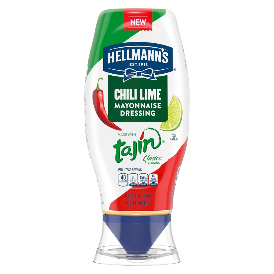 Hellmann'S Mayonnaise Dressing Chili Lime For Grilled Corn, Tacos, Grain Bowls & More, With Tajín Clásico Seasoning, Real Ingredients & No Artificial Flavors, 11.5 Oz