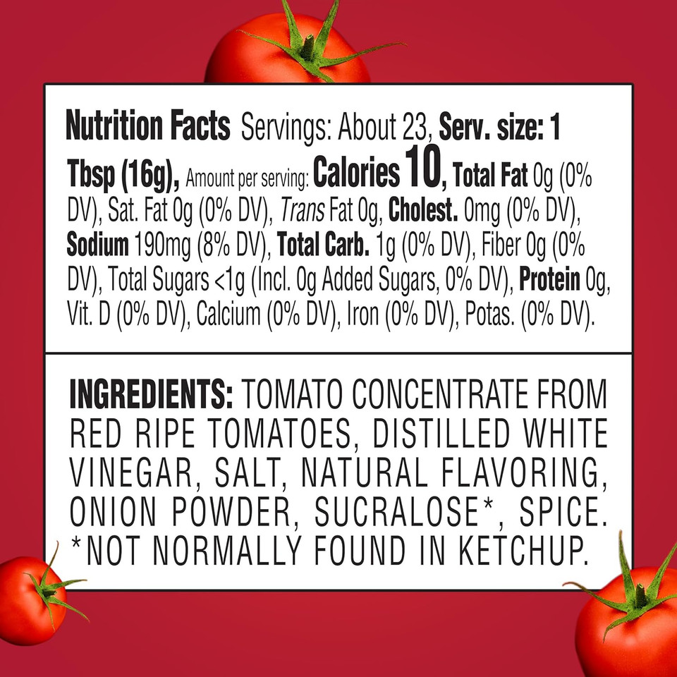 Heinz Tomato Ketchup With No Sugar Added, 13 Oz Bottle