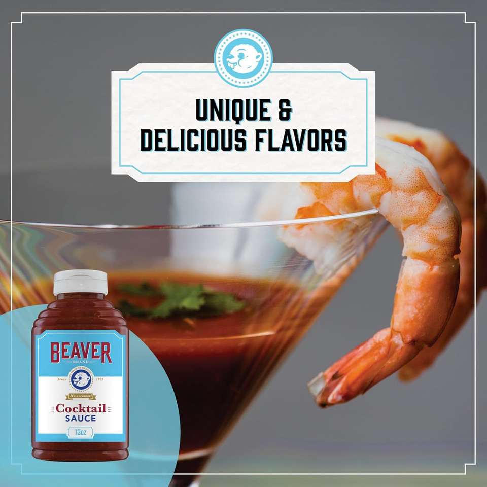 Beaver Cocktail Sauce With Fresh Grated Horseradish, 13 Oz Squeeze Bottle