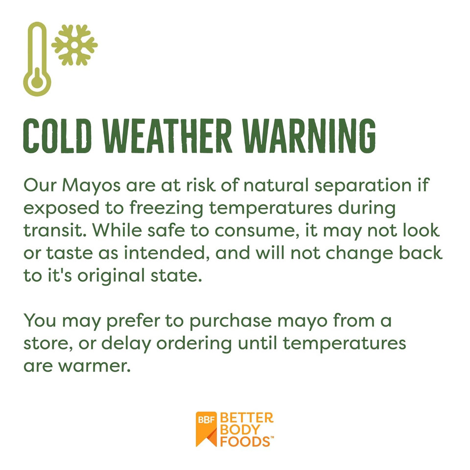 Betterbody Foods Avocado Oil Mayonnaise, Non-Gmo Mayo Spread Made With Cage-Free Eggs, Paleo (15 Ounces)