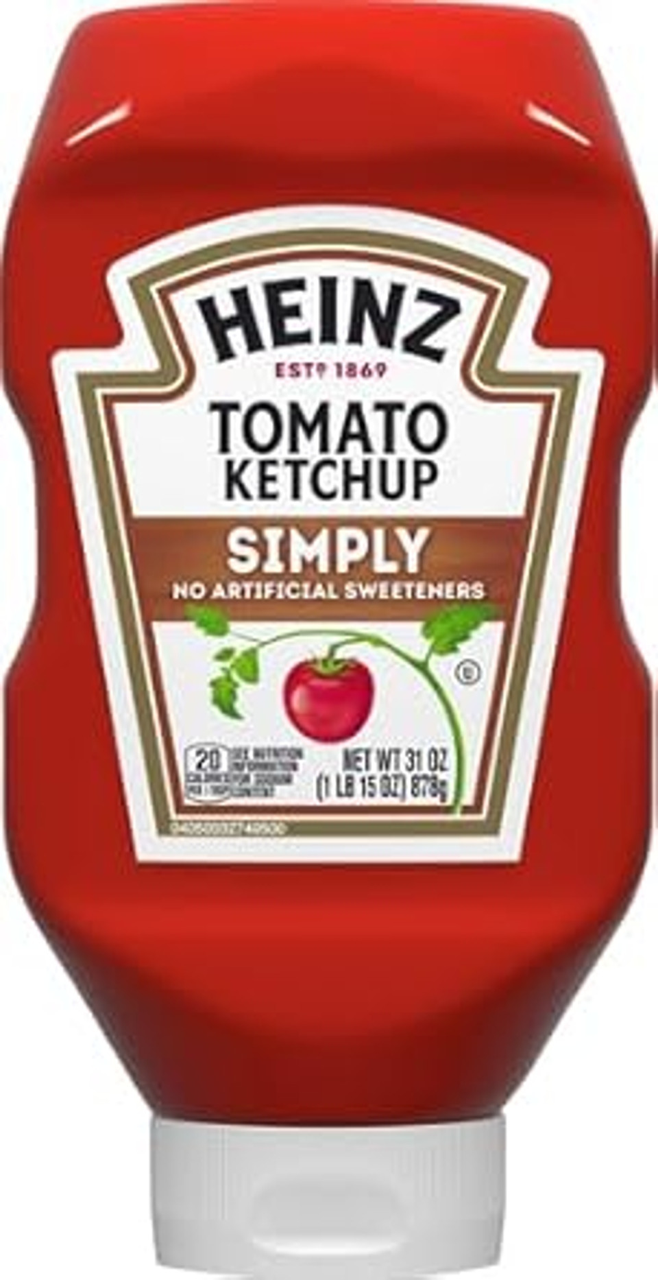 Heinz Simply Tomato Ketchup With No Artificial Sweeteners, 31 Oz Bottle
