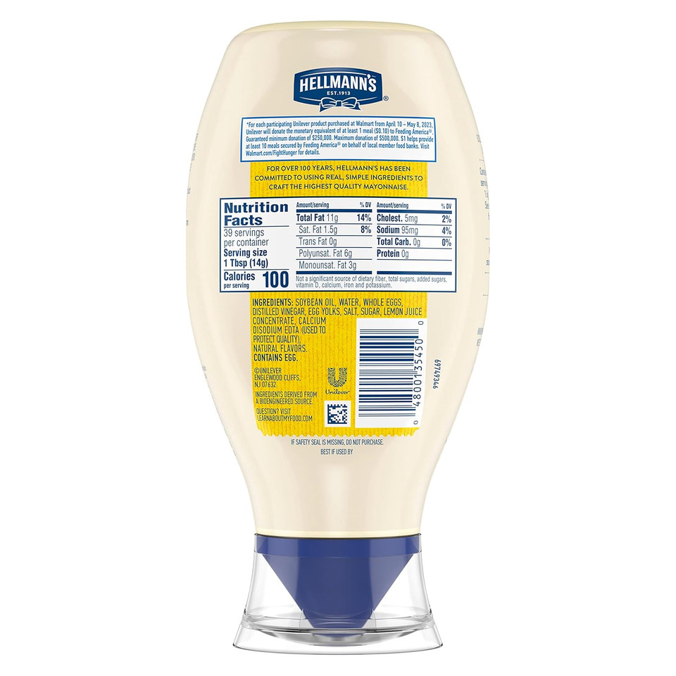 Hellmann'S Real Mayonnaise Squeeze Bottle 3 Count A Rich Creamy Condiment Gluten Free, Made With 100% Cage-Free Eggs 20 Oz