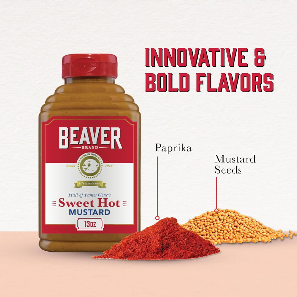 Beaver Sweet Honey Mustard, 13 Oz Squeeze Bottle