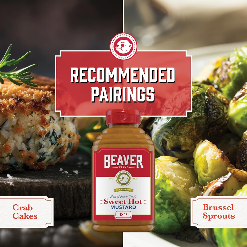 Beaver Sweet Honey Mustard, 13 Oz Squeeze Bottle