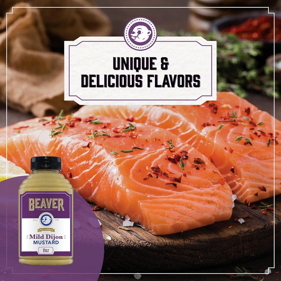 Beaver Traditionally Hot Dijon Mustard, 12.5 Oz Squeeze Bottle