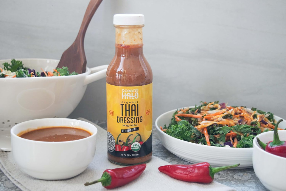 Ocean'S Halo Organic Thai Dressing, Tangy Tahini, 12 Fl Oz, Peanut-Free