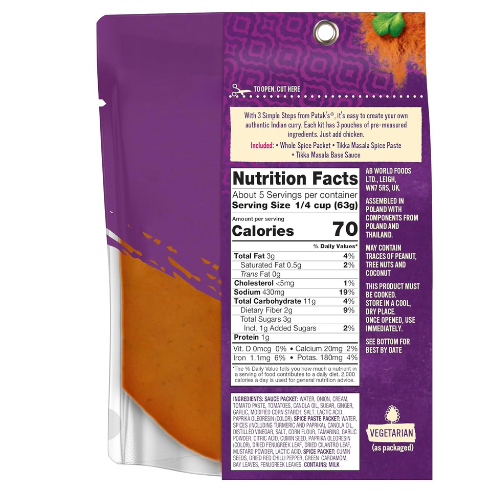 Patak'S Korma Curry Sauce Kits 3-Step, 11.1 Oz