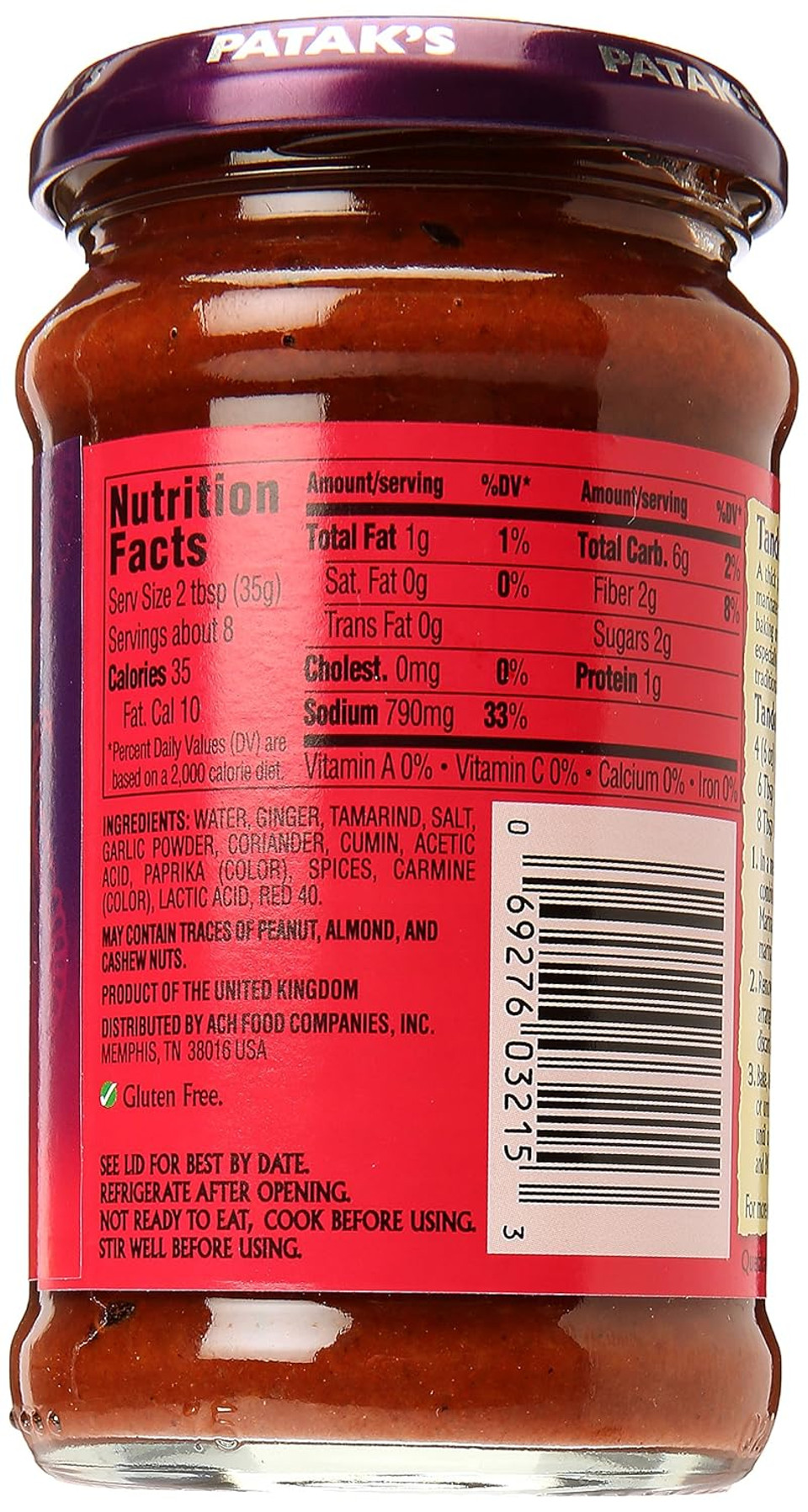 Pataks Paste Tandoori 11Oz