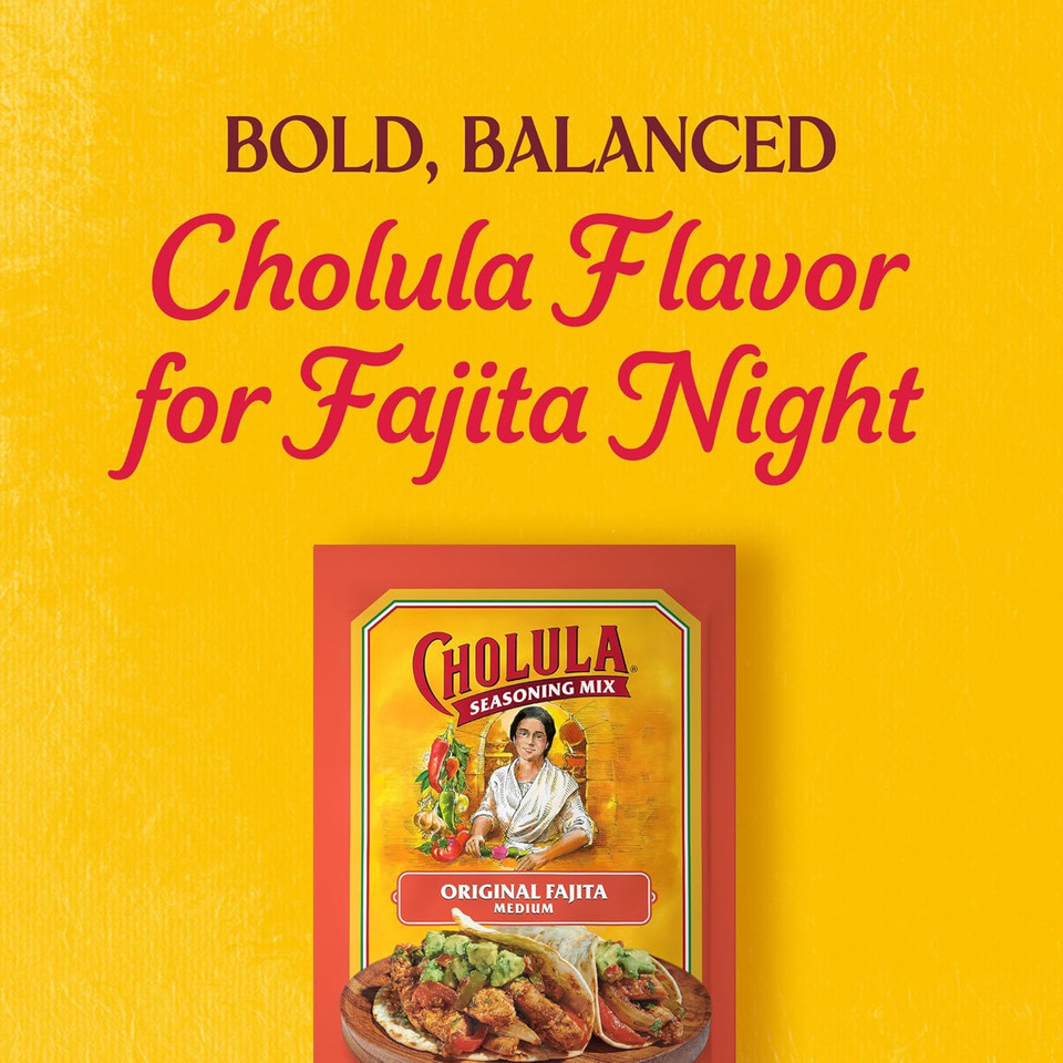 Cholula Seasoning Mix, Original Fajita, Medium Heat, For Chicken, Steak, Shrimp & Veggie Fajitas, 0.87 Oz