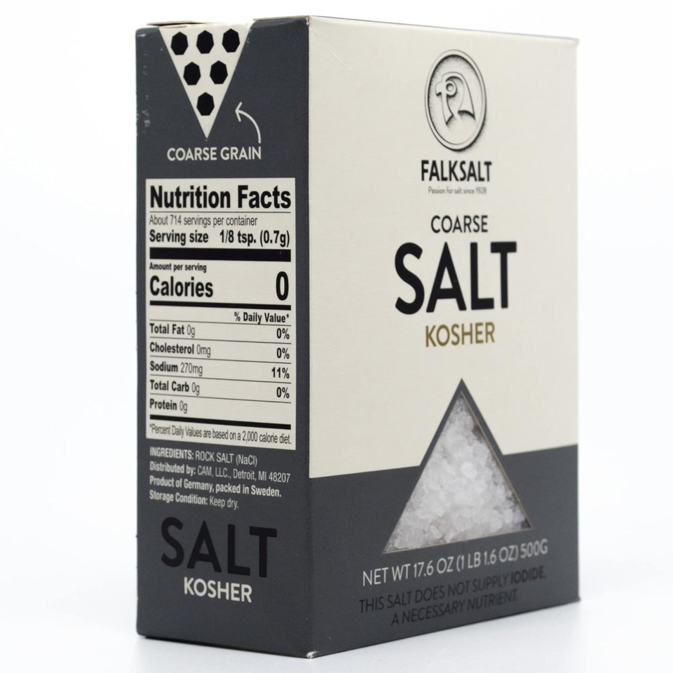 Falksalt | 1.1Lb Kosher Salt - Coarse Grain | Gourmet Salt, All Natural, Kosher | Perfect For Grinder