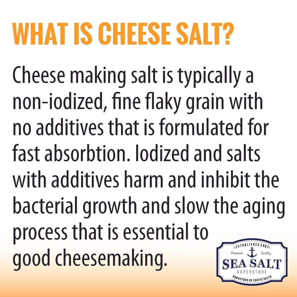Fine Sea Salt For Homemade Cheese Making, Gluten-Free And Non-Iodized, Flaky Salt, Kosher Cheese Kit Essential, 14 Oz Bag