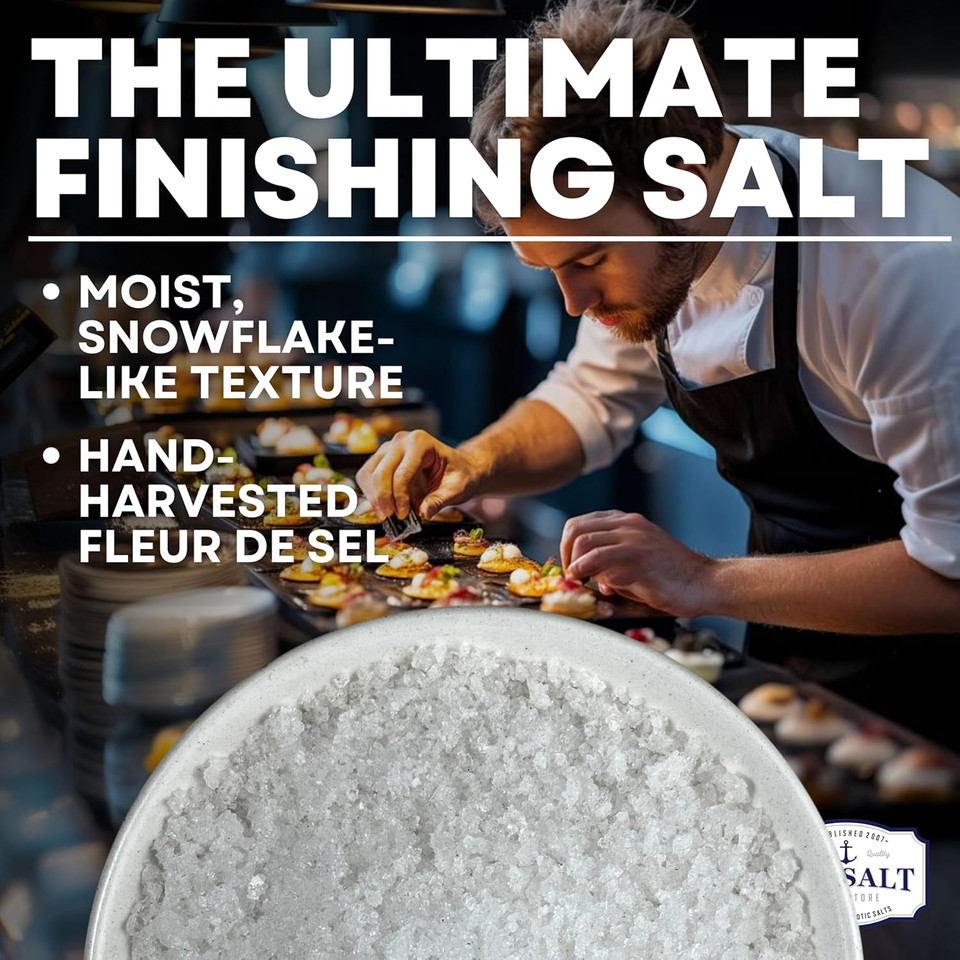 Flaky Hand Harvested Sea Salt Flakes, Baja Fleur De Sel Flake Salt, For Baking And Cooking And Gourmet Finishing, 14 Oz Bag