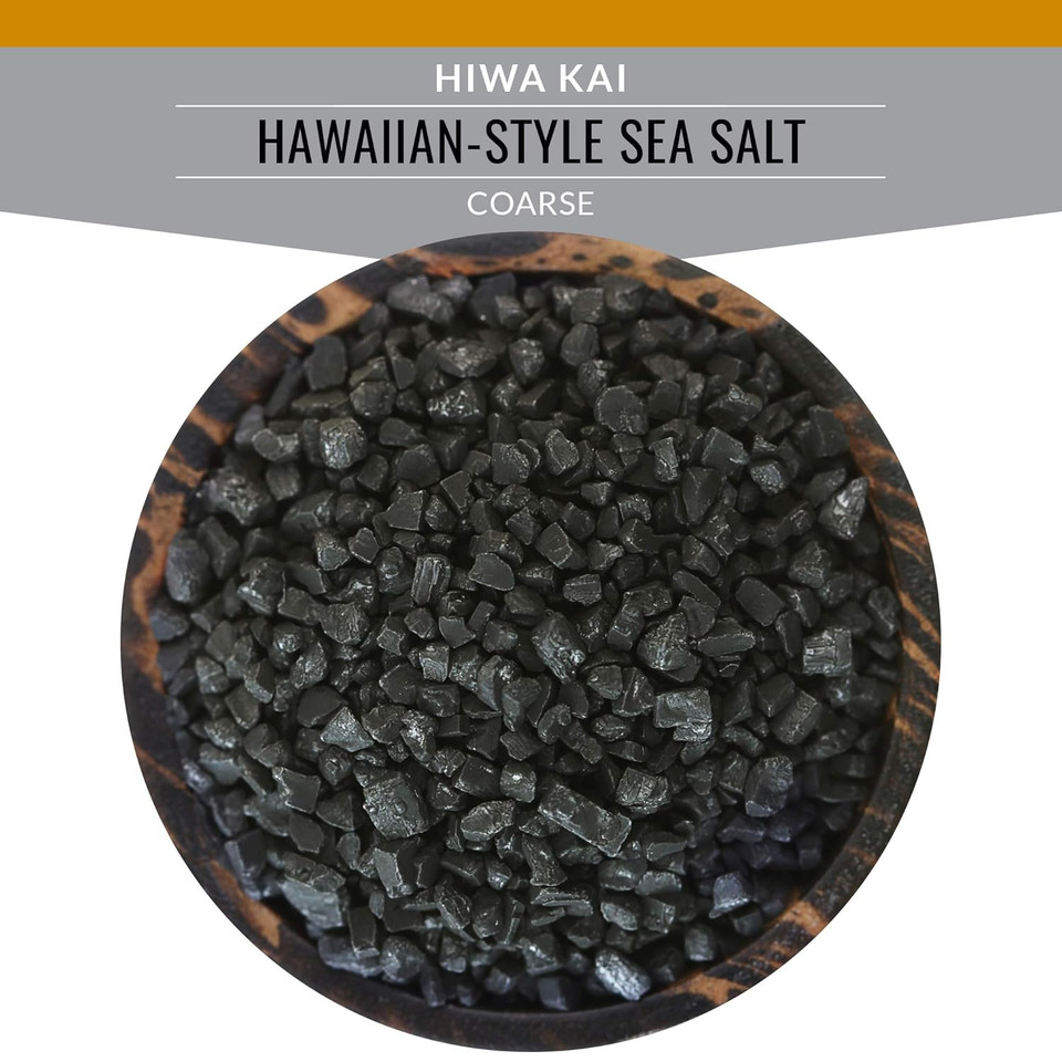 Saltworks Artisan Salt Company Hiwa Kai Black Hawaiian-Style Sea Salt, Coarse Grain, Pour Spout, 16 Ounce