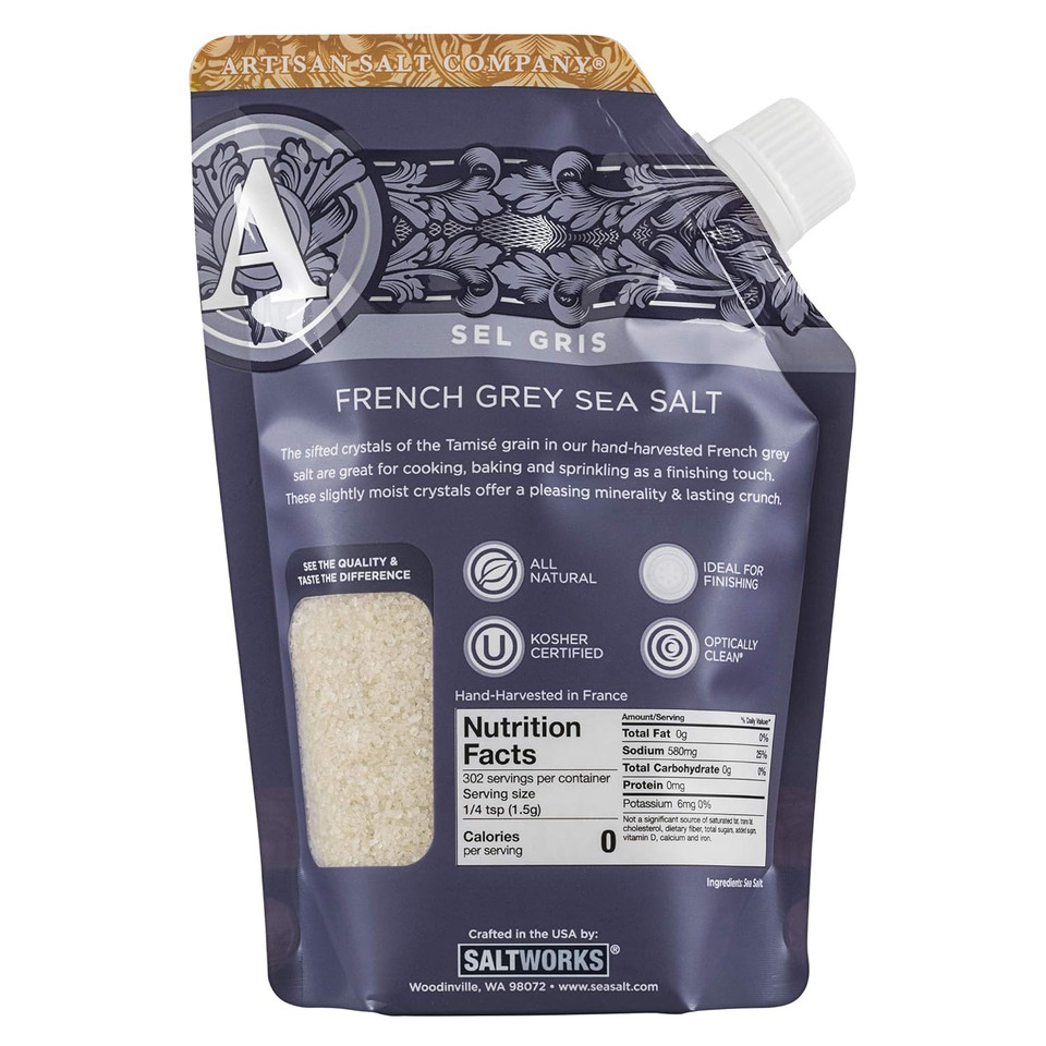 Saltworks Sel Gris, French Grey Sea Salt, 16 Ounce