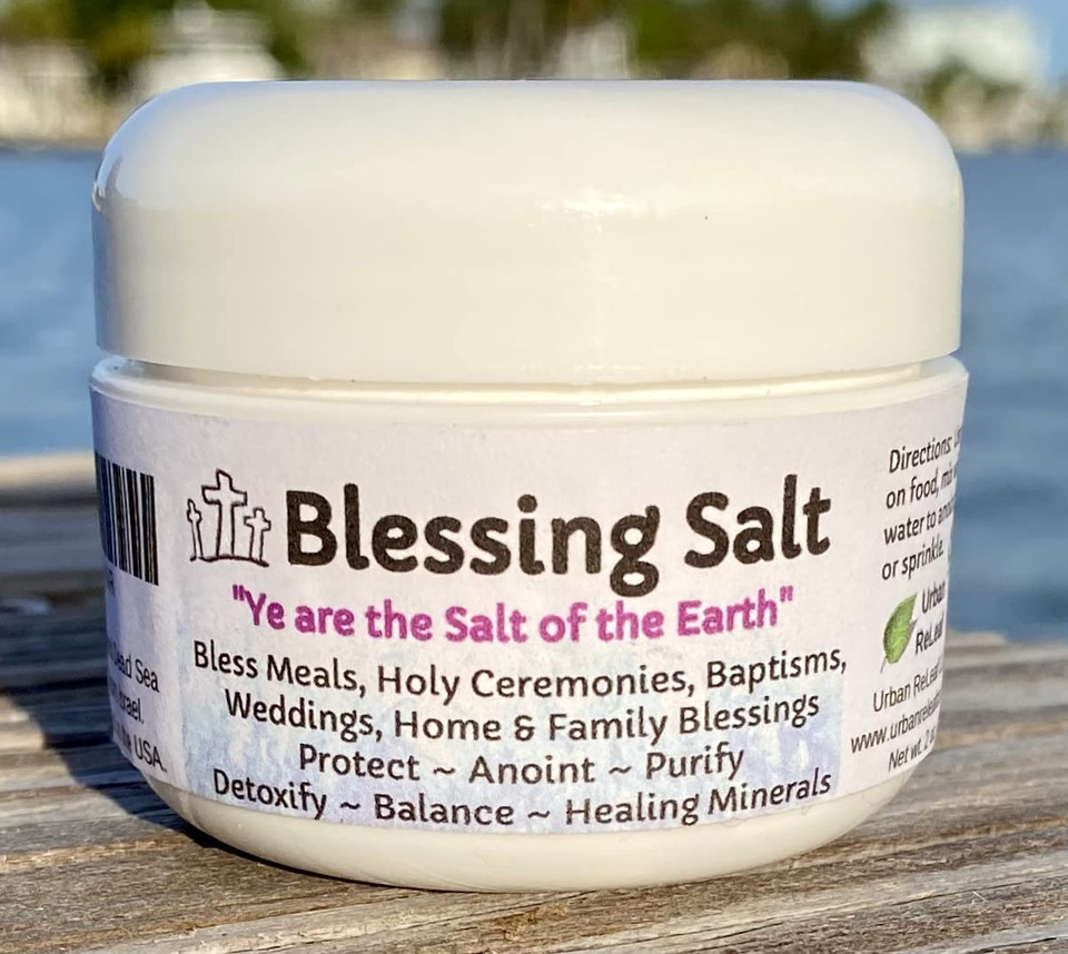 Urban Releaf Blessing Salt! Blessed Dead Sea Salt From The Dead Sea. Holy Ceremony Wedding Anointing Baptism Meals Housewarming, Bless Family, Home, Special Occasions. Purify, Meditate, Cleanse, Sacrament