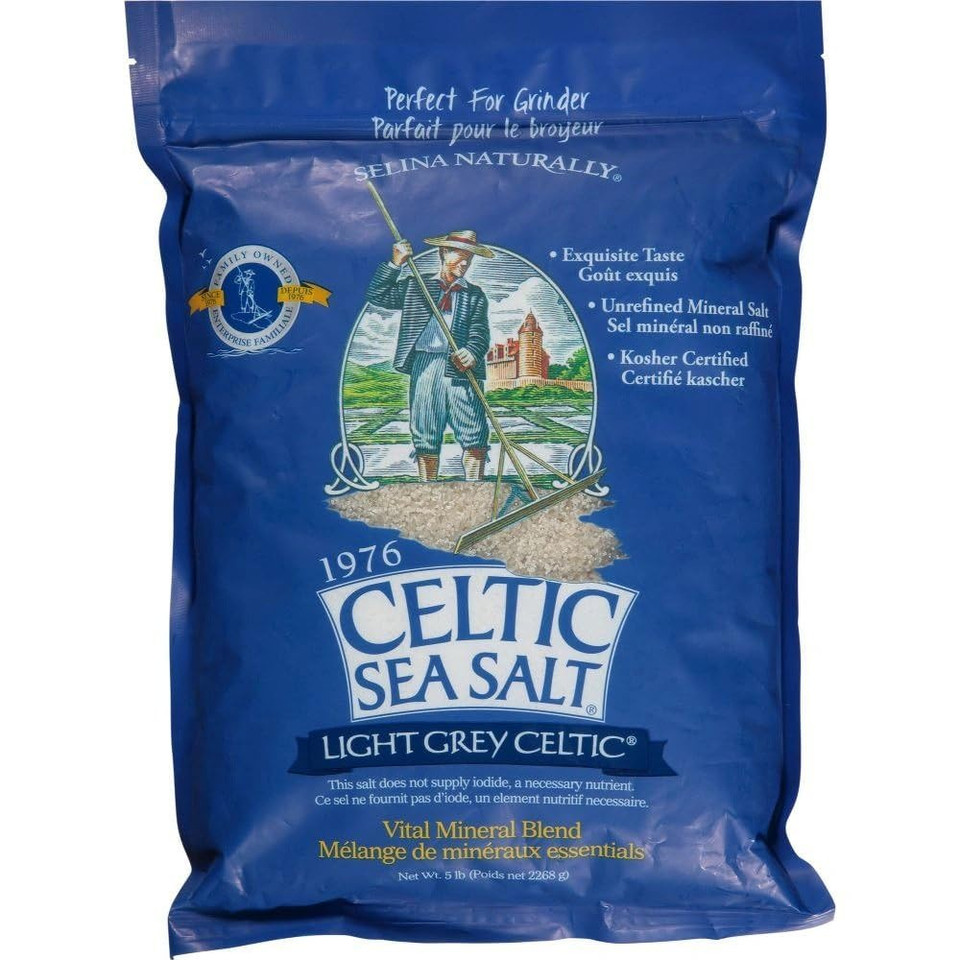 Light Grey Celtic Sea Salt Resealable Bags  Additive-Free, Delicious Sea Salt, Perfect For Cooking, Baking And More - Gluten-Free, Non-Gmo Verified, Kosher And Paleo-Friendly, 1/2 Pound Bag (6 Count)