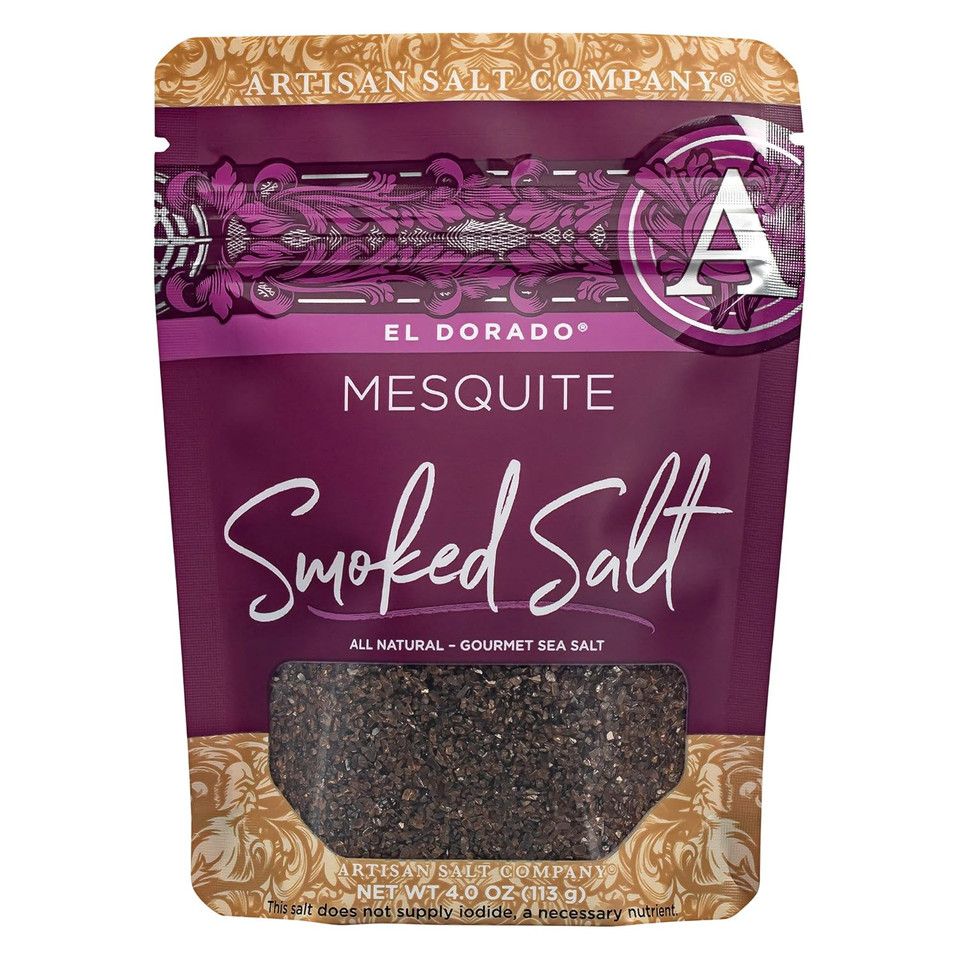 Artisan Salt Company El Dorado Mesquite Smoked Sea Salt, Zip-Top Pouch, 4 Ounce