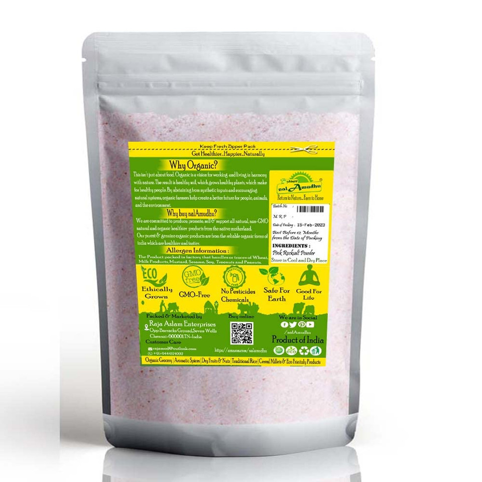 Nalamudhu Himalayan Pink Rock Salt Powder | Induppu | Sendha Namak 454G | 1.0Lbs