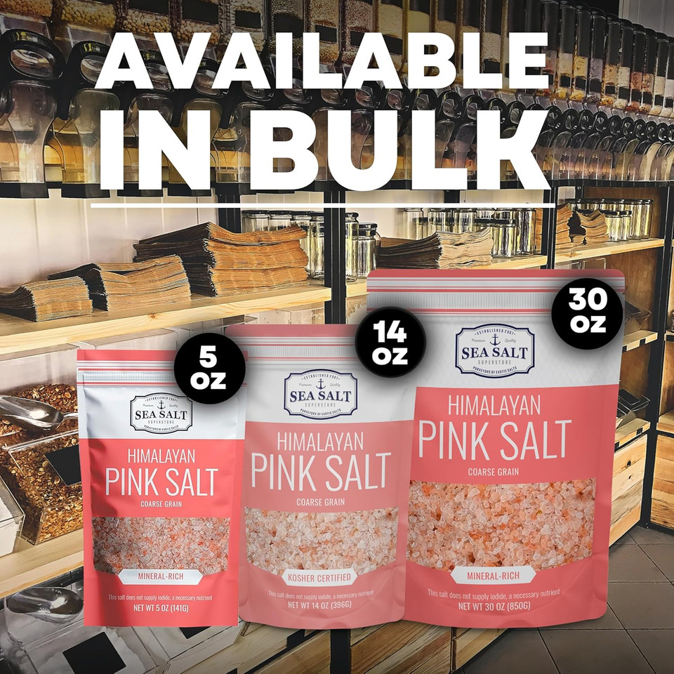 Himalayan Pink Salt, Mineral-Rich Coarse For Grinder Refill, Non-Iodized Pink Himalayan Sea Salt For Seasoning And Finishing, 5 Oz Bag