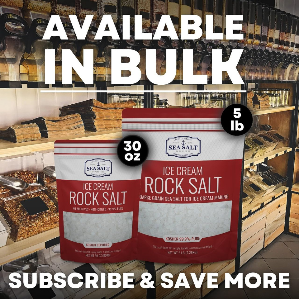 Rock Salt For Ice Cream Making, Universally Compatible Coarse And Non-Iodized Salt For All Ice Cream Maker, 5 Lb Bag