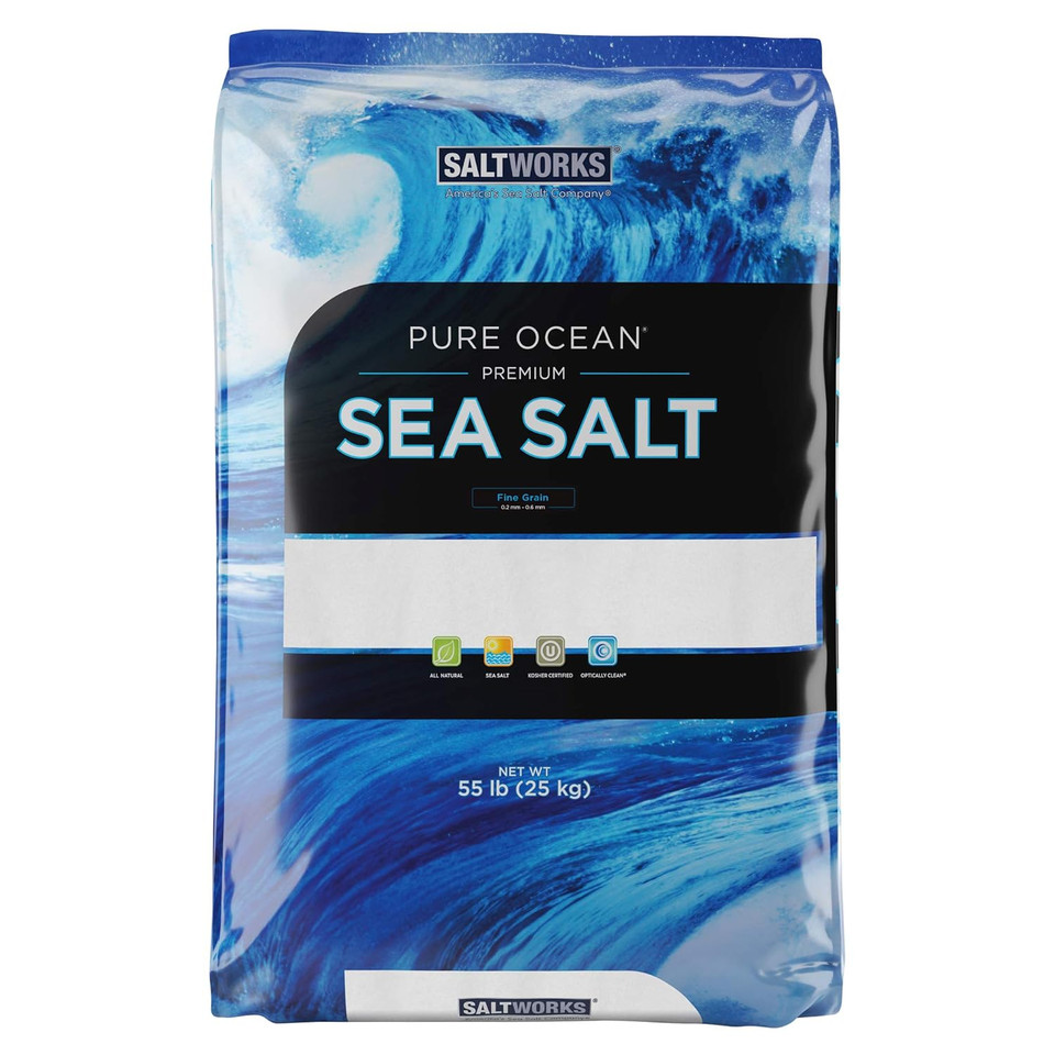 Saltworks Pure Ocean Sea Salt, Fine Grain, 5 Pound Bag