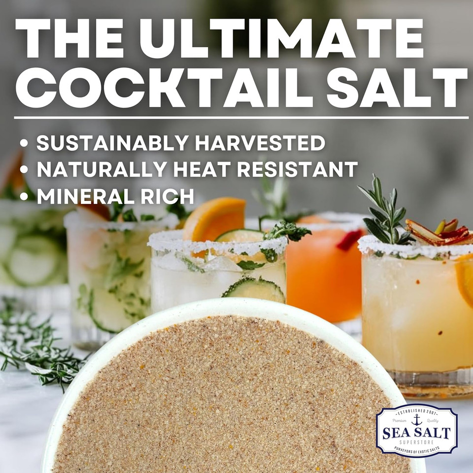 Spicy Margarita Salt Garnishing Infused With Habanero  Unrefined, Natural Cocktail Garnishing For Cocktails, Ruddy Mary & Mixed Drinks, 6 Oz Tub  Sea Salt Superstore