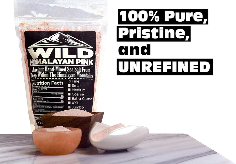 Wild Foods Organic Pink Himalayan Salt, Fine Ground For Table And Cooking, 8 Oz | 100% Real, Pure, Unrefined Pink Himalayan Sea Salt | 80+ Minerals And Electrolytes, Small Batch, Ethically Sourced