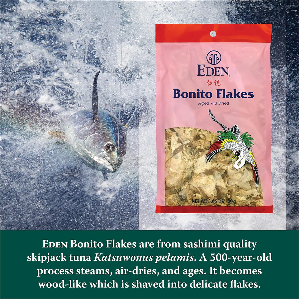 Eden Japanese Bonito Flakes, Shaved Skipjack Tuna, Katsuobushi ??, Traditionally Aged And Dried, Hardwood Smoked, Make Dashi And Miso Soup, 1.05 Oz