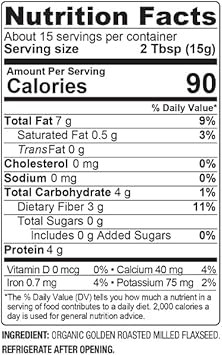 Bareorganics Ground Flaxseed | Usda Organic, Vegan, Non-Gmo | Fiber | Omega Fatty Acids 8Oz