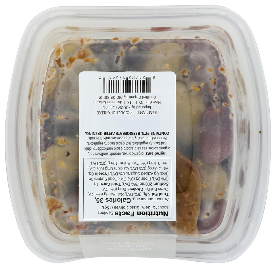 Divina Organic Greek Olive Mix, 6.3 Ounce