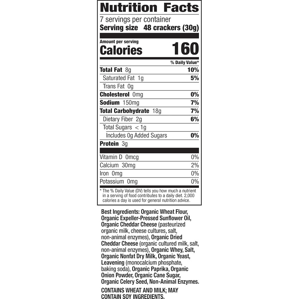 Annie'S Organic Cheddar Bunnies Baked Snack Crackers, Original, 7.5 Oz