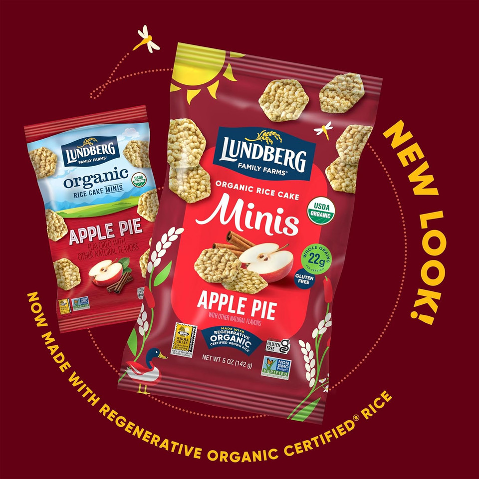 Lundberg Organic Rice Cake Minis, Sea Salt, 6-Pack  Regenerative Organic Certified Mini Rice Cakes, Healthy Snacks, Vegan, 5 Oz Ea