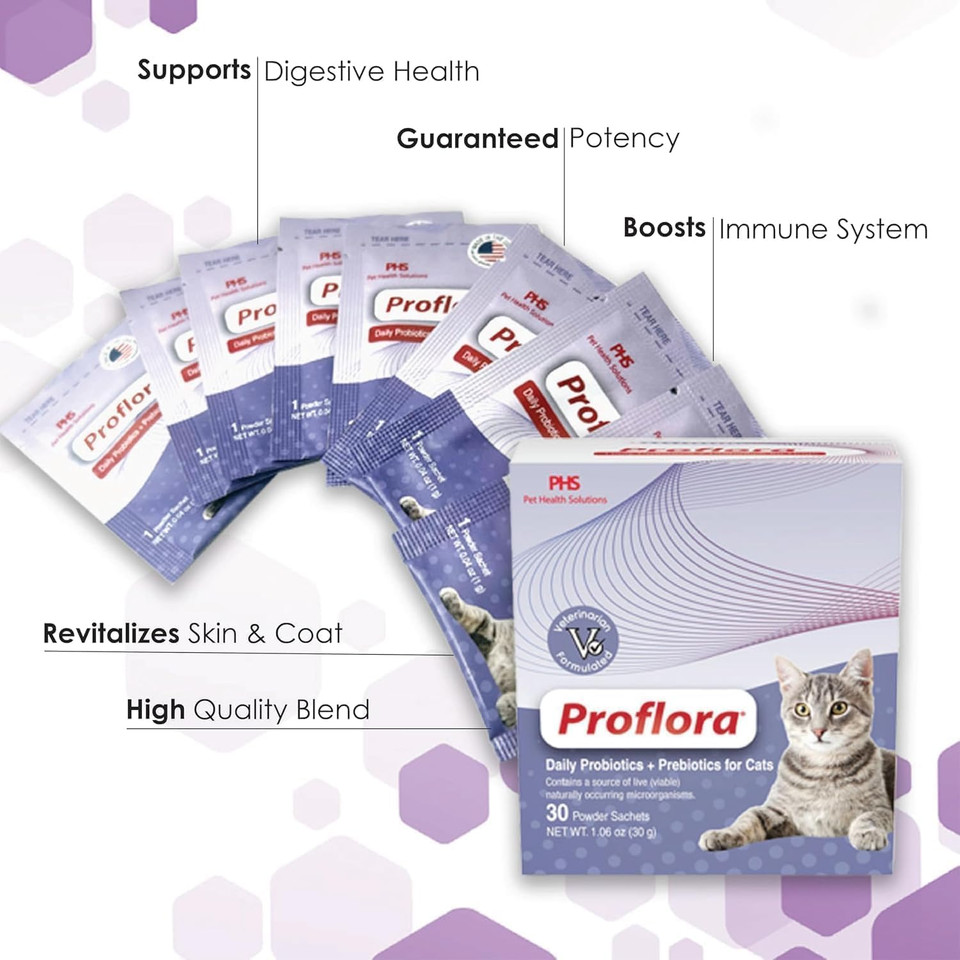 Probiotics For Cats-Complete Gut Health & Immune Support. Easy To Use Digestive Multi-Strain Probiotics. Easier Diet Transitions, Healthier Skin & Coat & Helps Treat Diarrhea. 30 Packets