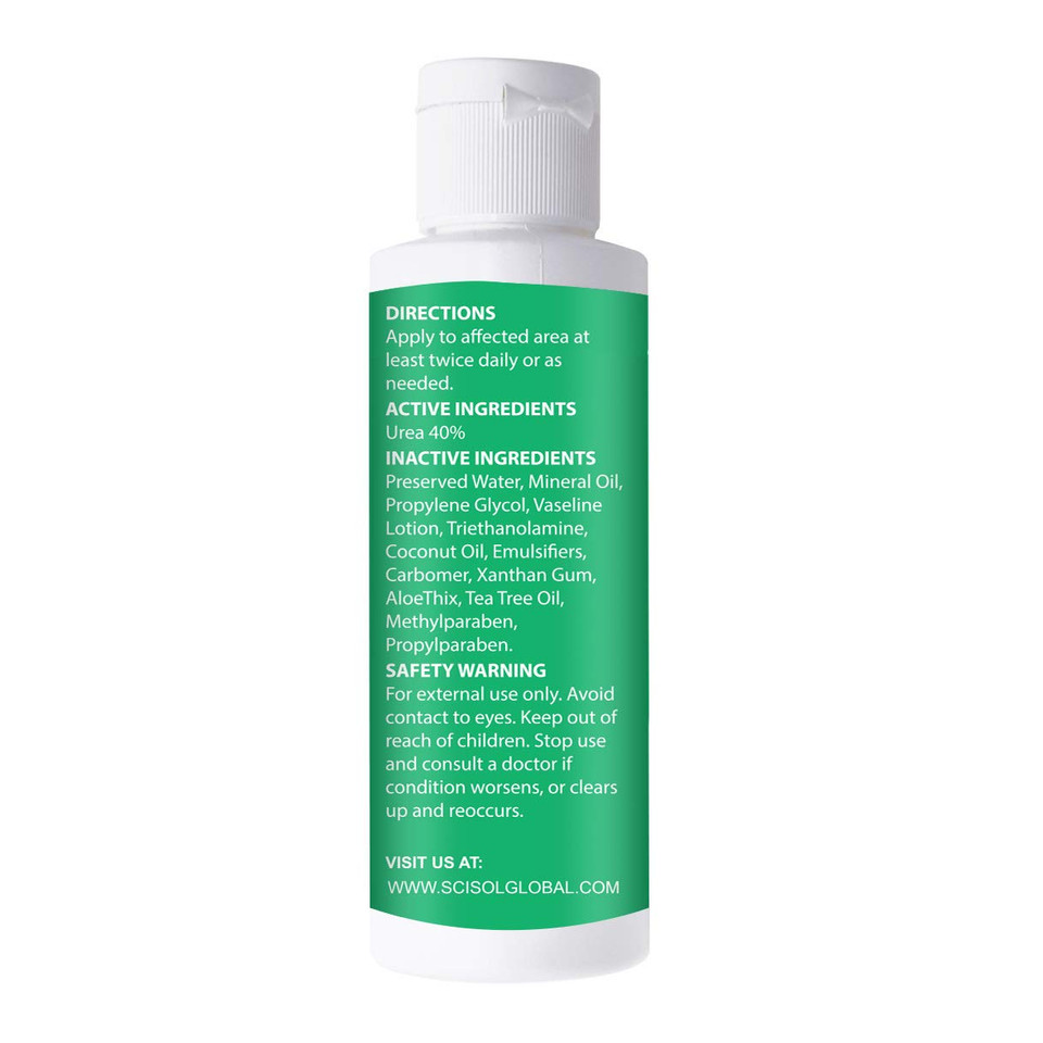 Scientific Solutions Global Bare 40 Urea Cream Lotion 40% - 4Oz Urea Lotion For Cracked Heels Treatment, Callus Remover, Dry Skin Moisturizer - Smooth Feet, Elbows, Hands, Nails