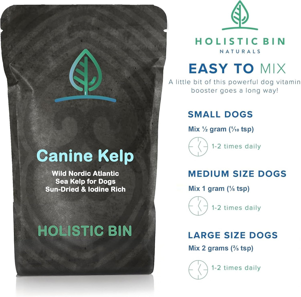 Canine Atlantic Sea Kelp For Dogs | All Natural Dog Food Topper For Digestive Health, Skin And Coat Health, And Immune Support | Rich In Vitamins, Minerals, And Calcium For Dogs (50G)