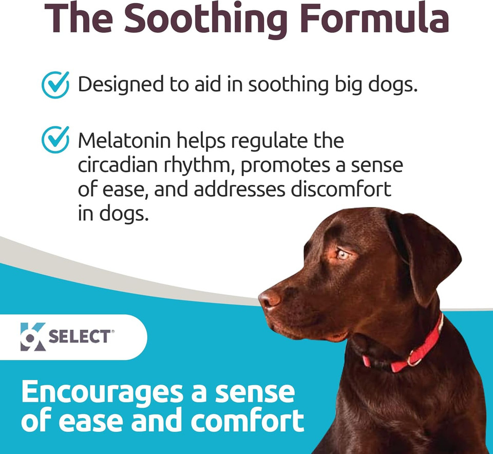 K9 Select Melatonin For Dogs - Composure Dog Calming Chews - Dog Melatonin For Sleep - Reduce Stress Helps Composure Calming Treats For Large Dogs - 6 Mg, 90 Beef Flavored Chewable Tablets
