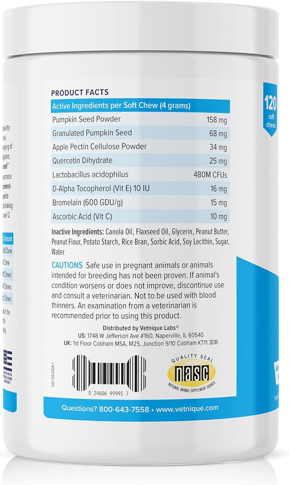 Vetnique Glandex Anal Gland Soft Chew Treats With Pumpkin For Dogs Digestive Enzymes, Probiotics Fiber Supplement For Dogs Boot The Scoot (Advanced Strength Duck/Bacon Chews (Vegetarian), 120 Ct)