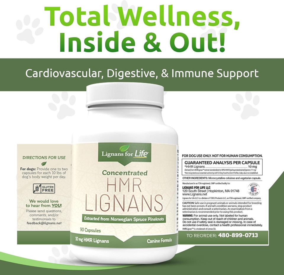 Lignans For Life Hmr Lignans 20Mg - 90 Capsules - Vitamin For Healthy Pet | Natural Multivitamin | Wellness Supplement | Overall Health With Phytonutrients
