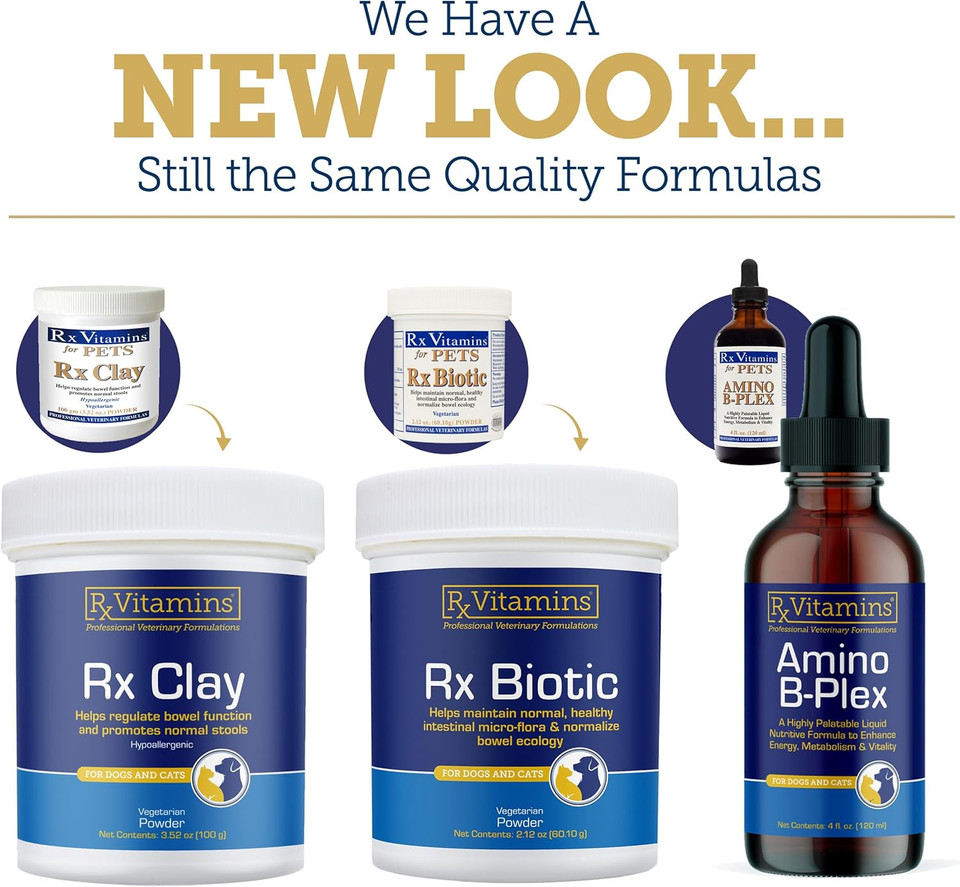 Rx Vitamins Amino B Plex Cat & Dog Supplement - Vitamin B Complex Liquid Plus Amino Acids For Dogs & Cats - Appetite Booster And Weight Gainer Cat & Dog Vitamins - 4 Oz