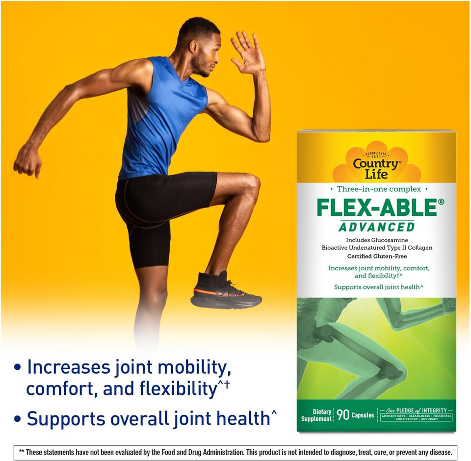 Country Life Flex-Able Advanced Capsules, 90 Count, Certified Gluten Free