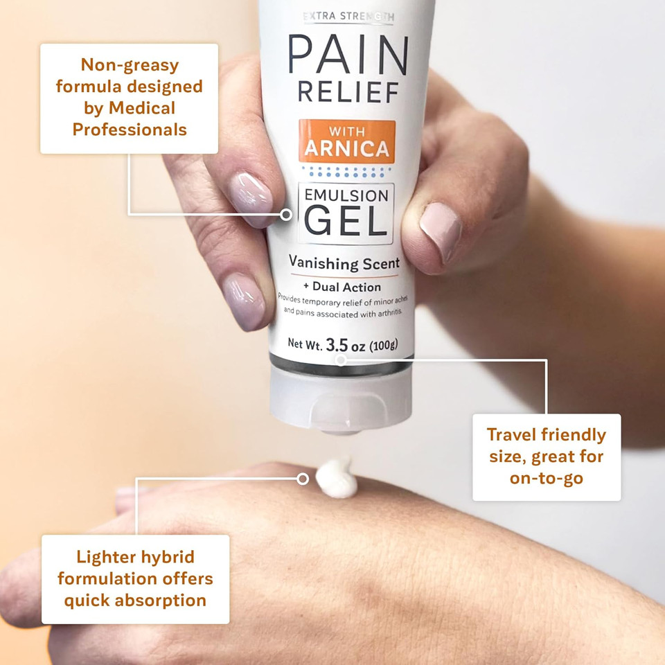 Kalaya Extra Strength Pain Relief Gel With Arnica -Fast Acting, Long Lasting, Vanishing Scent, Medically Formulated For Arthritis, Joints, Muscle, Back, Neck, Shoulder, Hand And Knee Pain