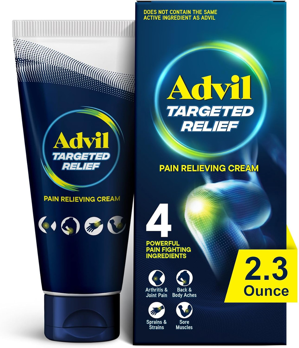 Advil Targeted Relief Pain Relieving Cream, Up To 8 Hours Of Powerful Relief Of Minor Arthritis Pain, Joint Pain, Lower Back Pain And Muscle Pain - 4 Oz
