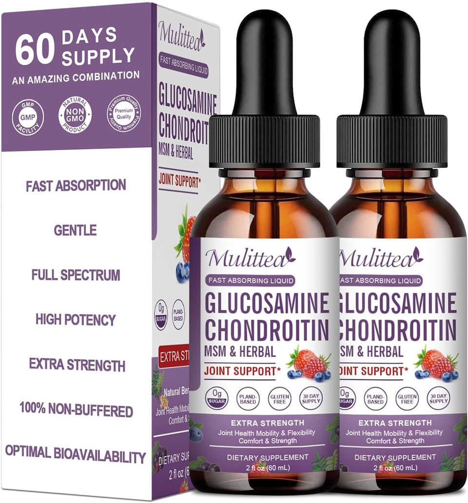 Glucosamine Chondroitin Msm Liquid Drops-W/Elderberry, Boswelia &Hyaluronic Acid-Extra Strength Joint Support Supplement For Mobility, Flexibility & Bones,High Absorption,60Ml (2 Fl Oz) Glucosamine Chondroitin Msm Liquid Drops-W/Elderberry, Boswelia &Hyaluronic Acid-Extra Strength Joint Support Supplement For Mobility, Flexibility & Bones,High Absorption,60Ml (2 Fl Oz)