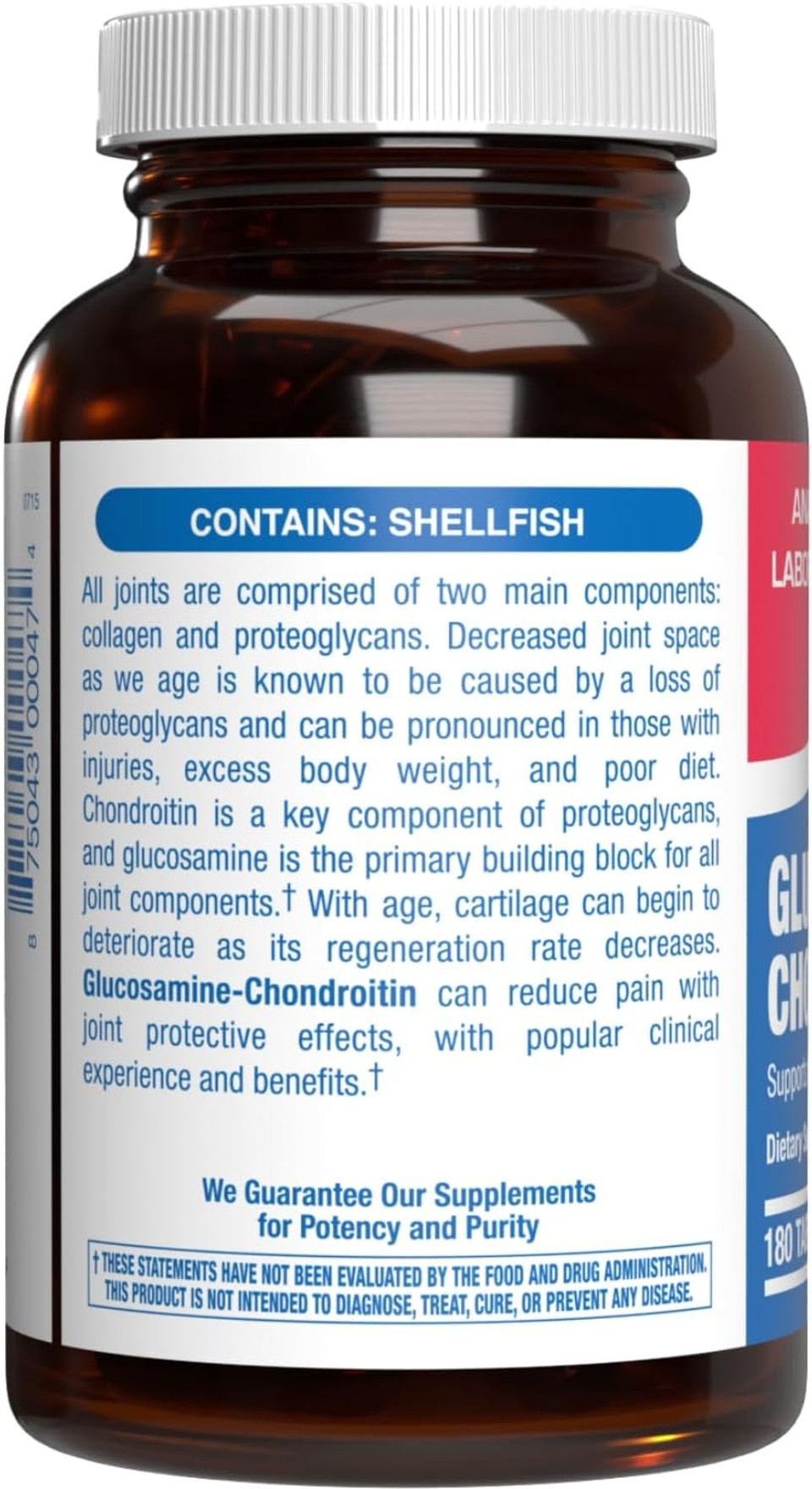 Advanced Glucosamine And Chondroitin For Adults - Clinical Formula Naturally Derived Bone Joint Tendon And Ligament Supplement With High Strength Glucosamine Complex - Up To 180 Day Supply
