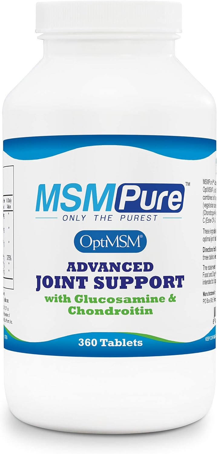 Kala Health Msmpure Advanced Joint Support Tablets  Glucosamine, Chondroitin, Optimsm, Ester-C & Manganese For Joint Health, Flexibility & Mobility  Vegetarian-Sourced Glucosamine, 360 Count